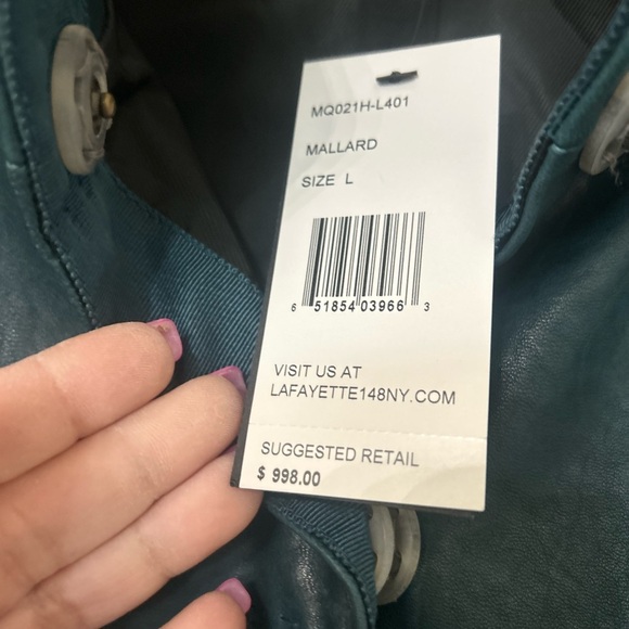 Women's Green Leather Jacket - Picture 6 of 11